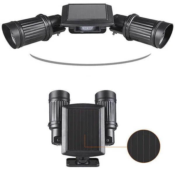 Obojsmerná solárna LED lampa s detektorom pohybu