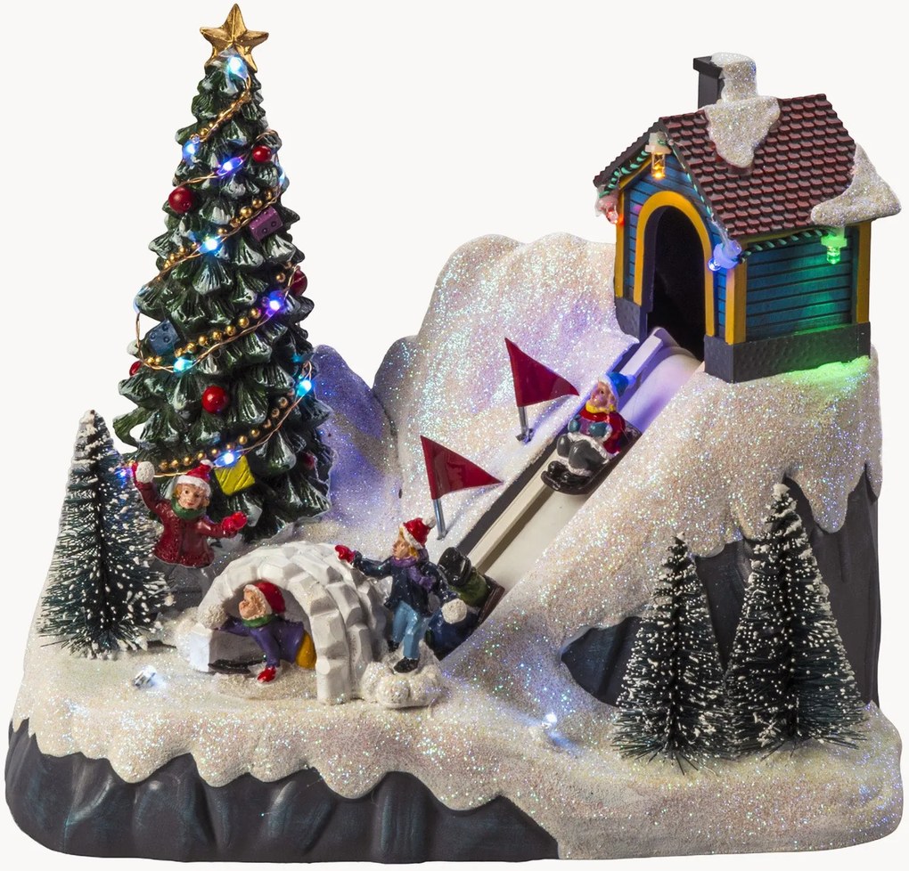 Vianočná LED dekorácia's časovačom Toboggan Run