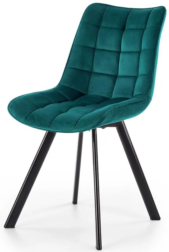 Stolička K332 Velvet/Kov tyrkysová