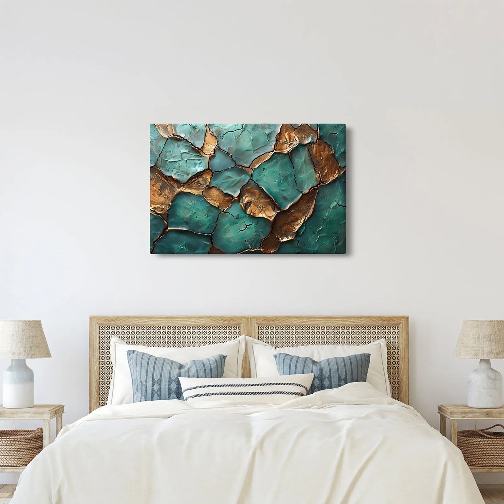 Obraz - Zeleno-zlatá maľba (90x60 cm)