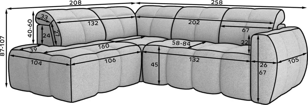 Svetlohnedá rozkladacia/s úložným priestorom rohová pohovka z textílie buklé (pravý roh/do L) Falconn – ELTAP