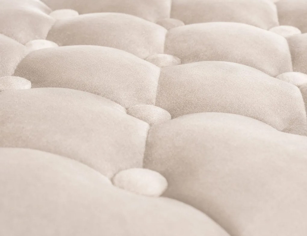 Barová stolička Dublin - zamat, biely rám Krémová