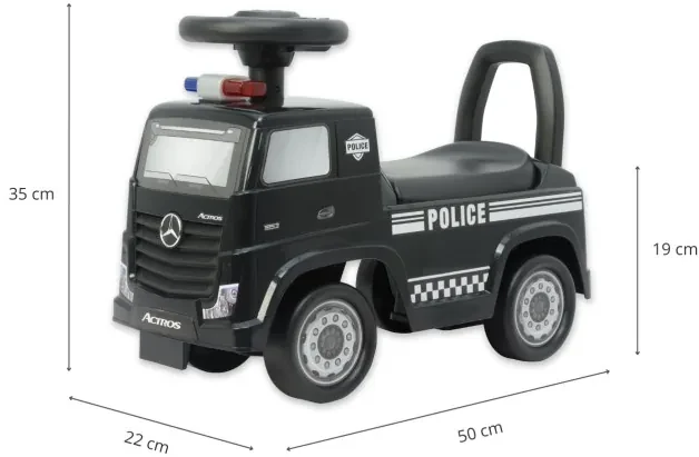Odrážadlo Mercedes-Benz Actros policajné auto čierne