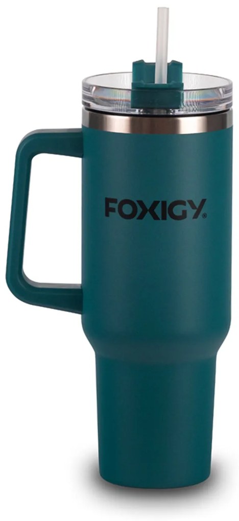 Foxigy Termohrnček do auta so slamkou 1200 ml Navy Blue