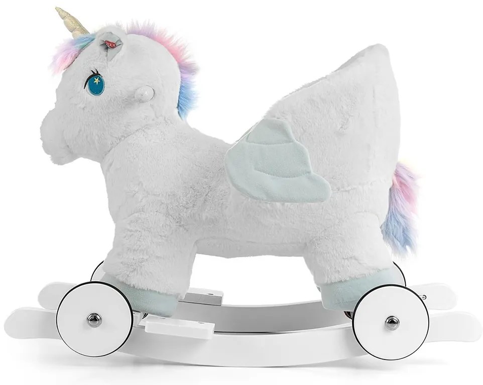 Hojdací koník s melódiou a kolieskami Milly Mally Polly Jednorožec