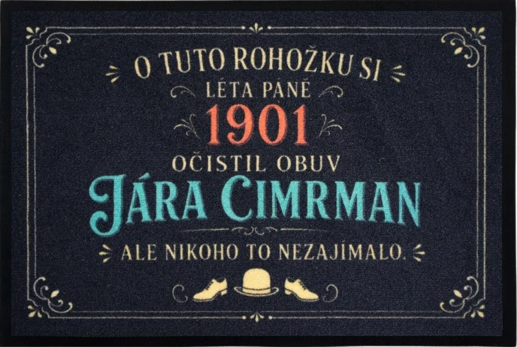 Mercury Flooring, Rohožka Jára Cimrman 40x60 cm, 40x60, čierna