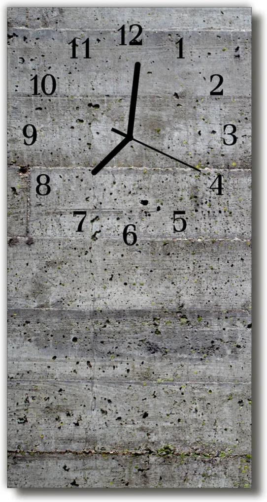 Sklenené hodiny vertikálne  šedý betón