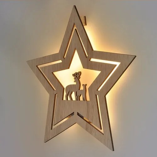 Solight LED nástenná dekorácia Vianočná hviezda, 24x LED, 2x AA