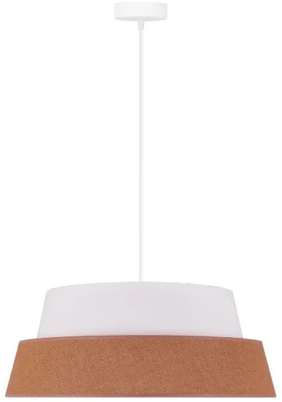 Duolla - Luster na lanku GALAXY 1xE27/15W/230V pr. 50 cm hnedá/biela