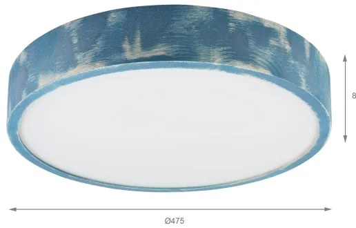 Brilagi - Stropné svietidlo PINO 3xE27/15W/230V borovica/modrá pr. 47,5 cm