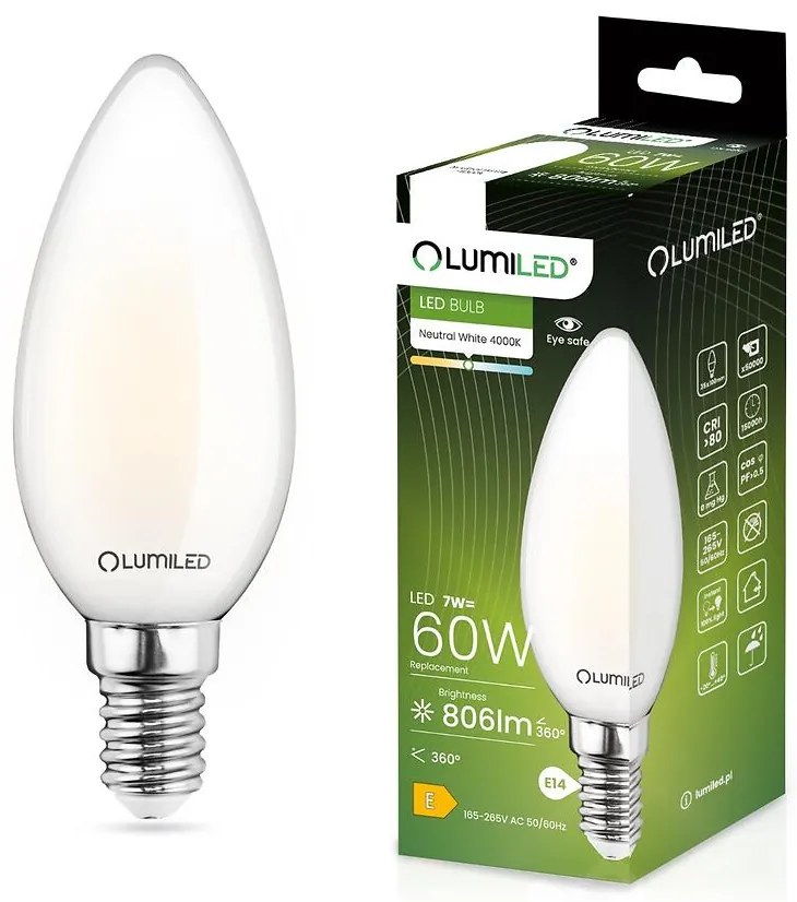 Žiarovka LED sviečka FIL FR 7W E14 806LM 4000K