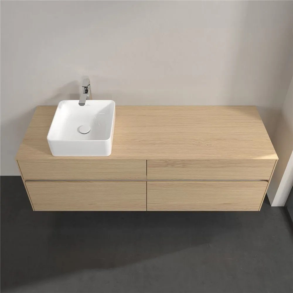 VILLEROY &amp; BOCH Collaro závesná skrinka pod umývadlo na dosku (umývadlo vľavo), 4 zásuvky, 1600 x 500 x 548 mm, Nordic Oak, C05000VJ