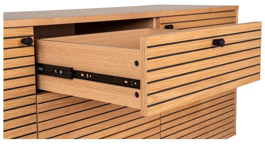 Nízka komoda v dekore duba v prírodnej farbe 150x74 cm Kyoto – House Nordic