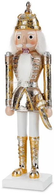 Vianočná dekorácia luskáčik FIG 79 C zlatá / strieborná