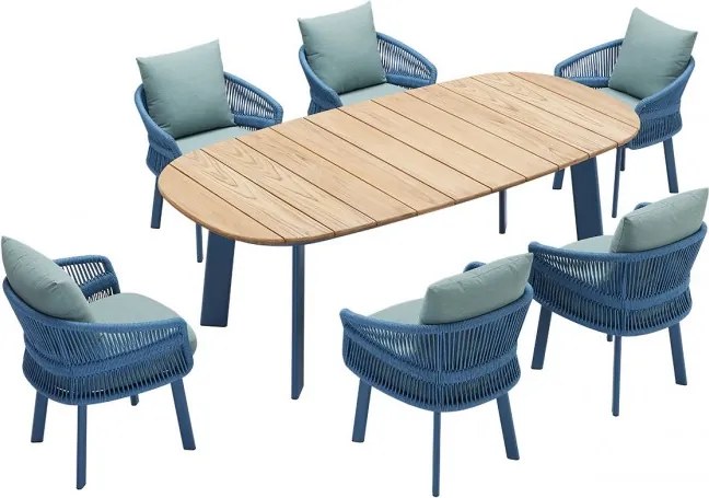 AiO 6-miestna jedálenská súprava modrá