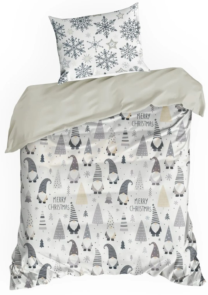 VIANOČNÉ RENFORCÉ OBLIEČKY DWARF 160X200 CM, 2 KS 70X80 CM VZOROVANÉ