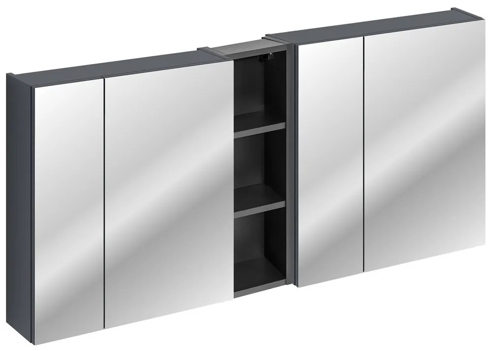 Závesná kúpeľňová skrinka so zrkadlom SantaFe 140 cm tmavomodrá