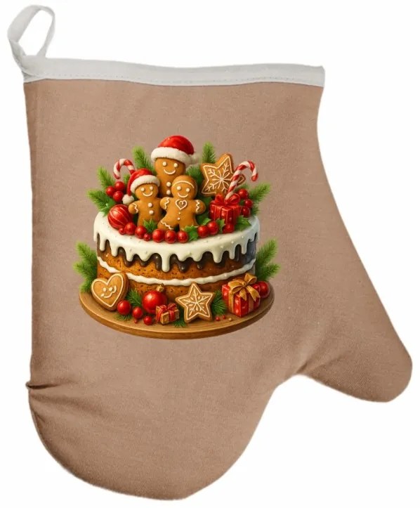 Vianočná kuchynská rukavica Cake EMI, sivá