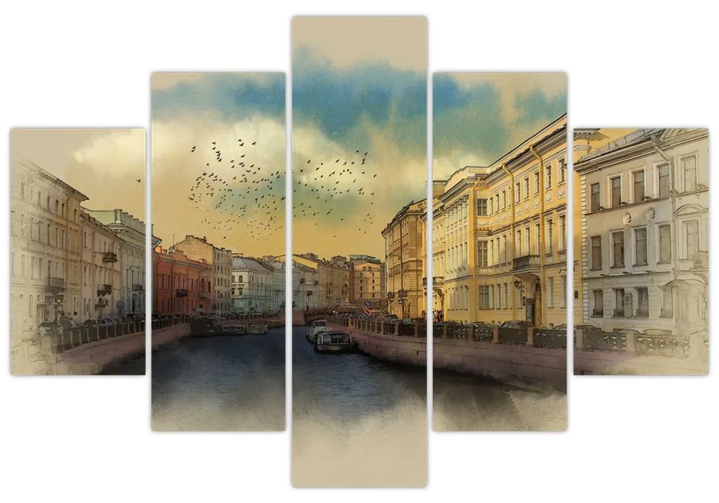 Obraz - Moyka rieka, Petrohrad, Rusko (150x105 cm)