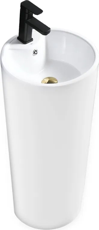 BPS-koupelny Voľne stojace keramické umývadlo LINO WH 400 ø40 cm, biele