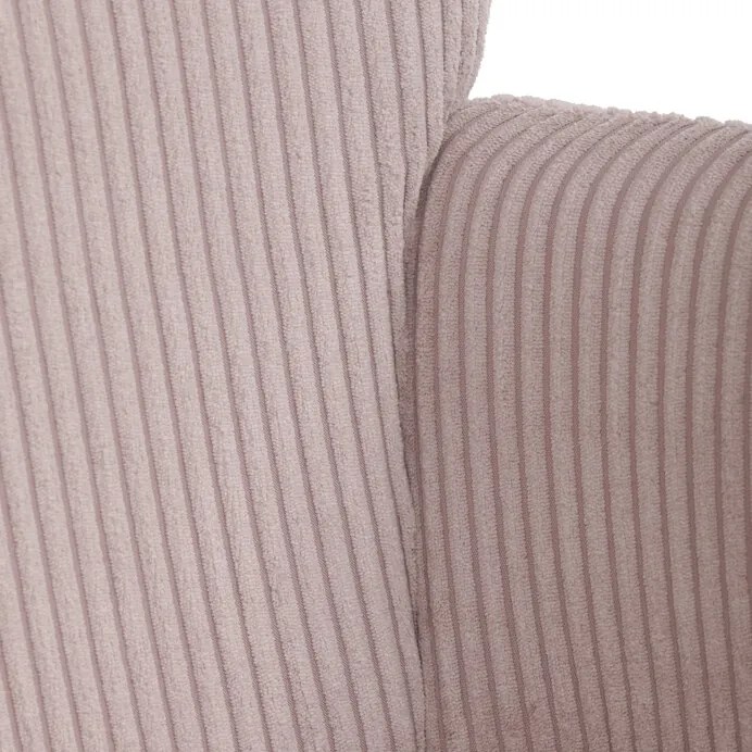 Relaxačné kreslo ušiak s taburetom ROYAL — kov, menčester, ružová