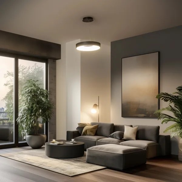 Brilagi - LED stmievateľný luster na lanku FALCON II LED/67W/230V pr. 40 cm čierny + diaľkový ovládač