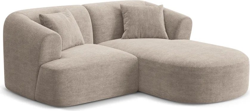 Svetlohnedá menčestrová rohová pohovka (pravý roh/s leňoškou) Campi – Cosmopolitan Design