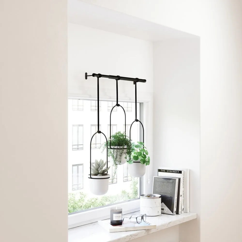 Plastové obaly na kvetináče v súprave 3 ks na bylinky/závesné a nástenné ø 7,5 cm Triflora – Umbra