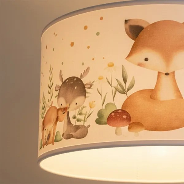 BRILAGI - LED detský luster na lanku BOBO 1xE27/60W/230V pr. 35 cm biela/zvieratká