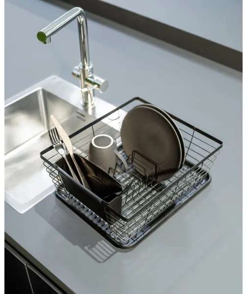 WENKO 54766100 - Odkvapávač na riad BLACK OUTDOOR KITCHEN 36x30 cm čierna/čierna