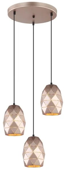 ITALUX MDM-3480/3A GD - Luster na lanku HARLEY 3xE27/40W/230V rose gold