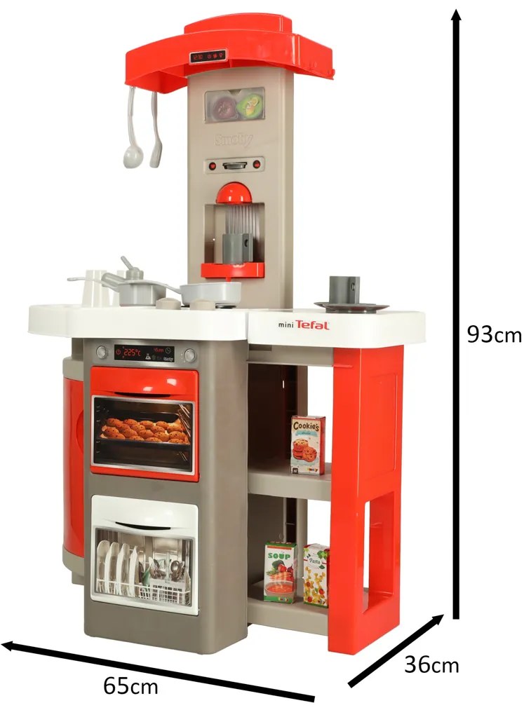KIK Smoby Minitefal OpenCook elektronická skladacia detská kuchynka so zvukom a 22 doplnkami
