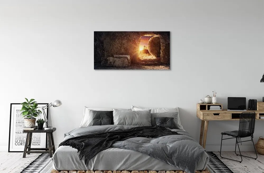 Obraz na plátne Cave krížia slnko 140x70 cm