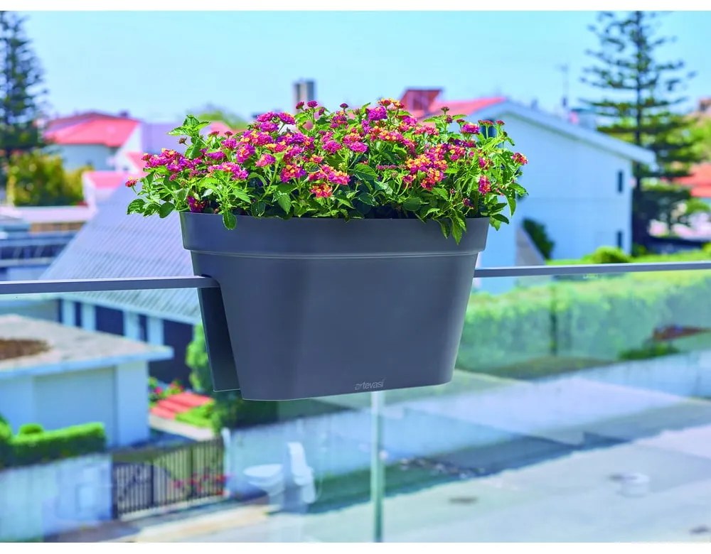 Závesný kvetináč na zábradlie z recyklovaného plastu 60 cm Capri – Artevasi