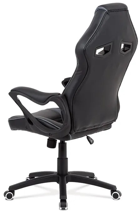 Autronic BONTEC Herné stoličky, hojdací mechanizmus, čierna ekokoža, KA-G406 GREY Farba: Čierna