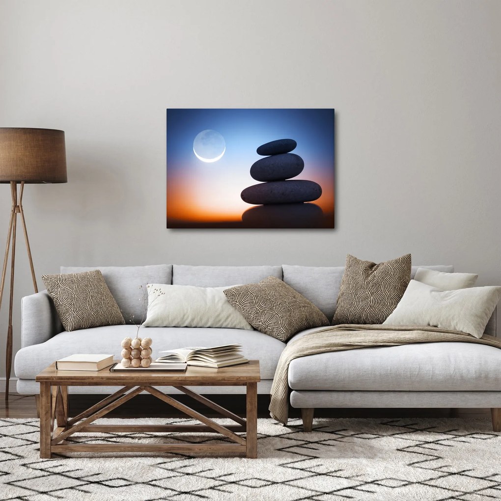 Obraz poskladaných kameňov na sebe (70x50 cm)