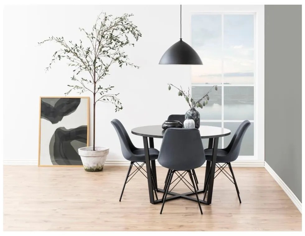 Čierna/sivá jedálenská stolička Eris – Actona