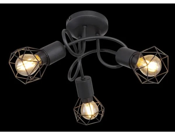 Globo - LED Prisadený luster XARA 3xE14/6W/230V čierna