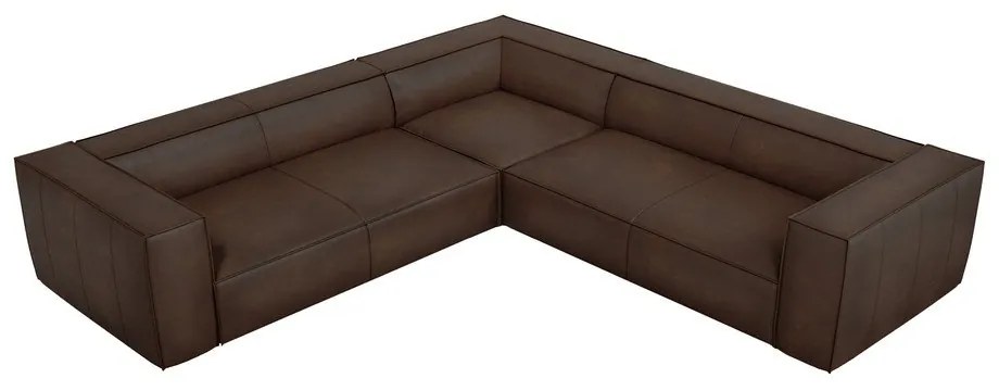 Tmavohnedá kožená rohová pohovka (variabilná) Madame - Windsor & Co Sofas