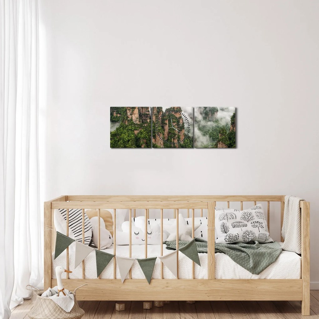 Obraz - National Park Zhangjiajie, Čína (s hodinami) (90x30 cm)