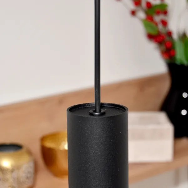 LED Luster na lanku TUBA 3xGU10/4,8W/230V čierna