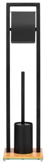 WENKO 24751100 - WC sada BAMBUSA 18x72,5 cm čierna/hnedá