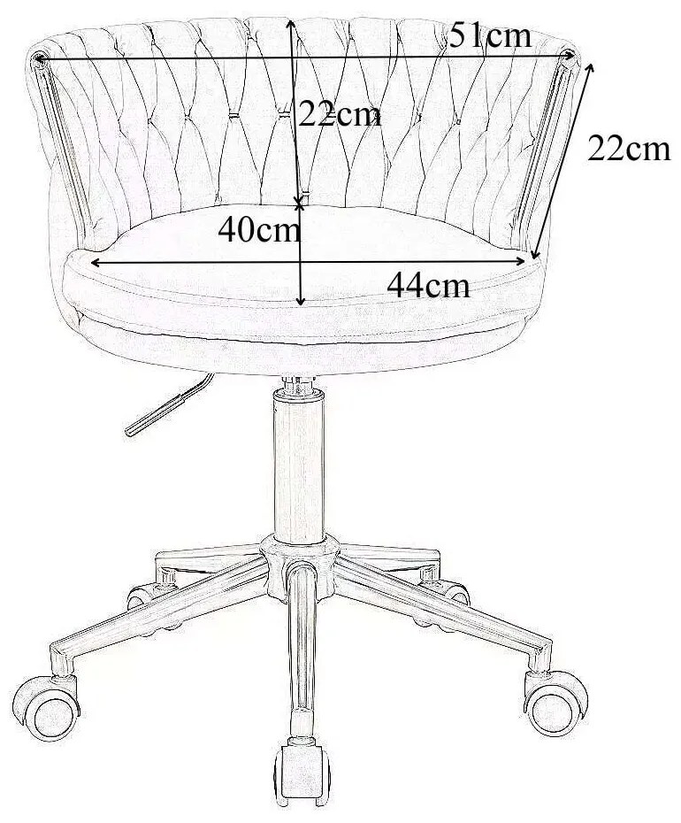LuxuryForm DESIGN Stolička LYON VELUR na zlatej podstave s kolieskami - modrá