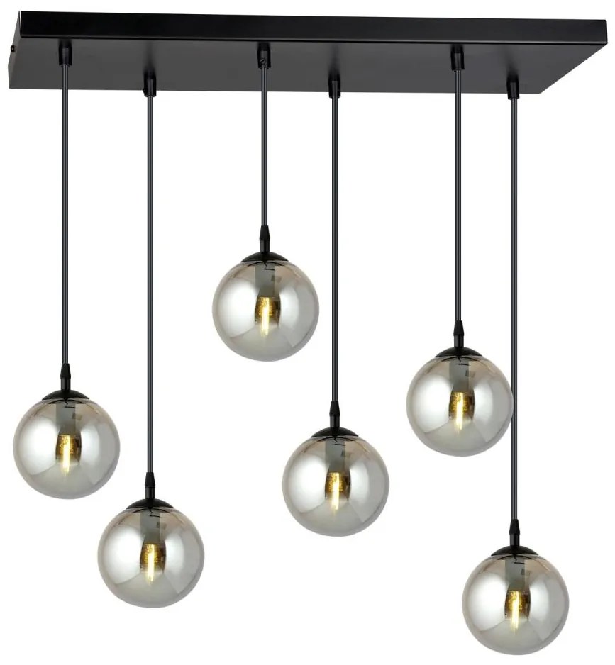 Luster na lanku COSMO 6xE14/10W/230V čierna/šedá