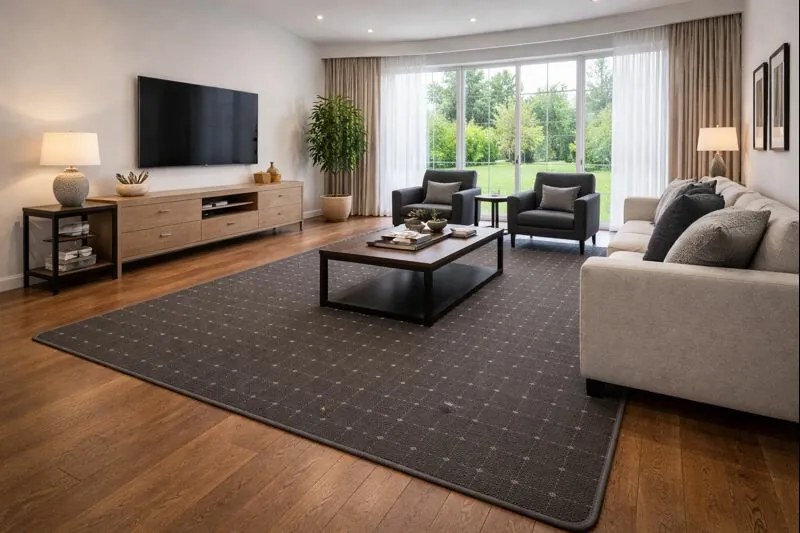 Condor Carpets, Kusový koberec Udinese antracit štvorec, 300x300, šedá, chodba / predsieň