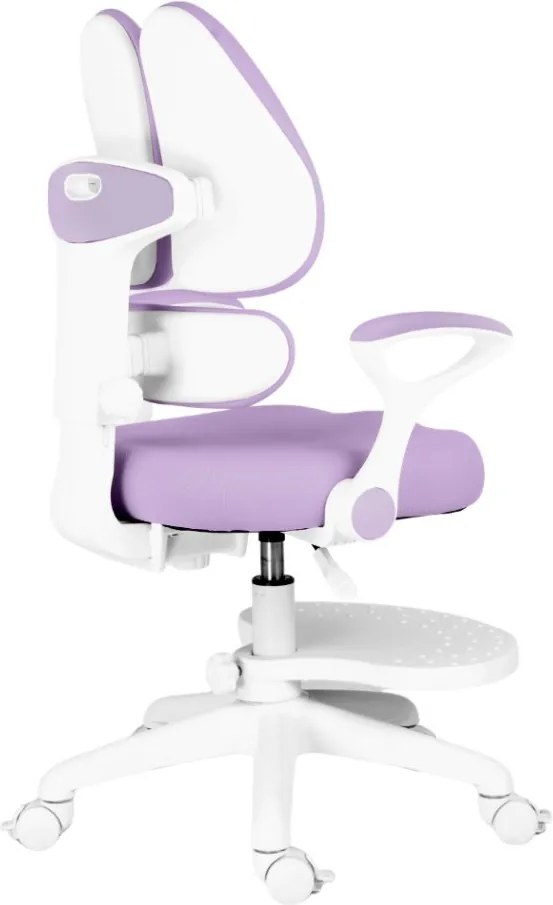 Detská rastúca stolička Neoseat KIDDY TWO — látka, prateľný poťah, fialová