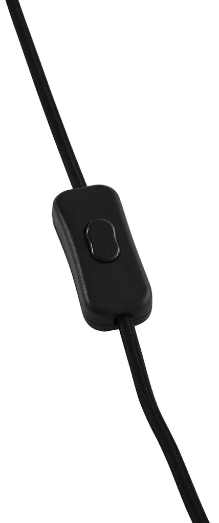 Art Deco stolná lampa čierna s dymovým sklom - Vidro