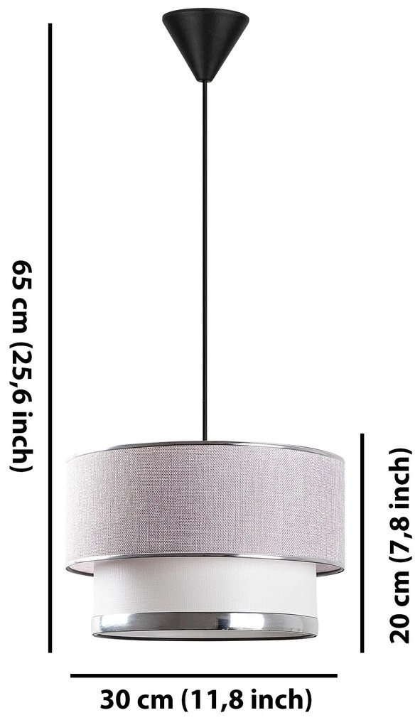 Závěsný lustr Cake světle šedý/stříbrný