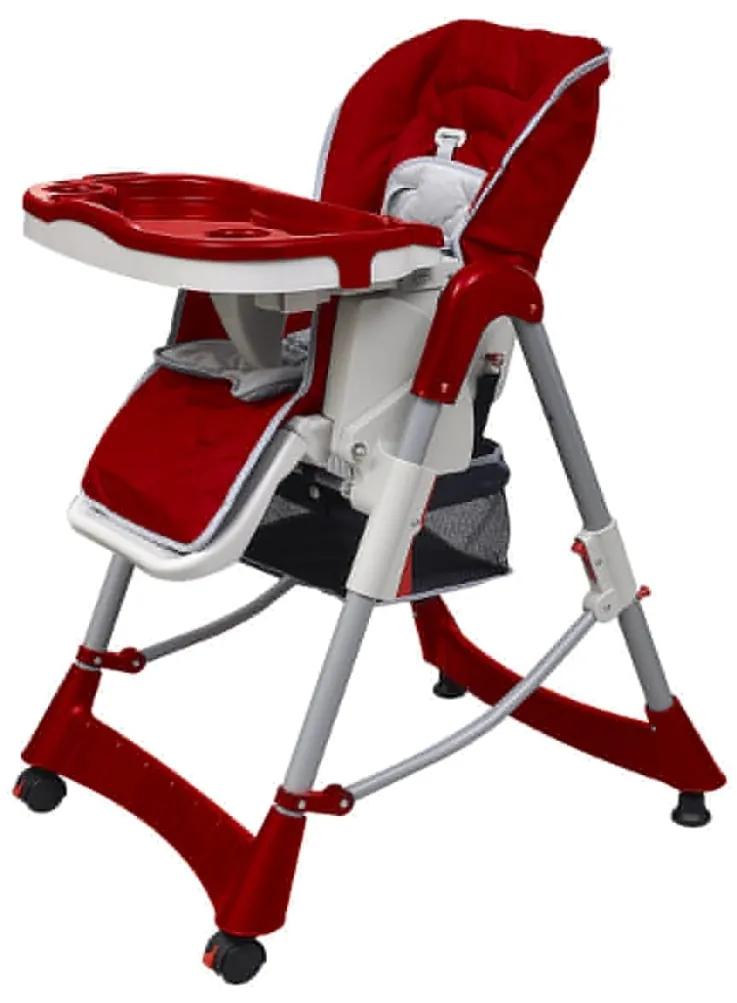 vidaXL Detská stolička, bordová/červená, nastaviteľná výška