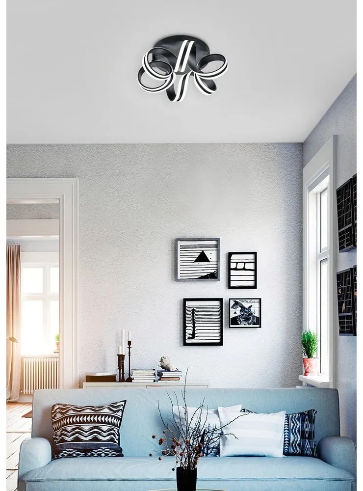 Čierne LED stropné svietidlo Carrera – Trio